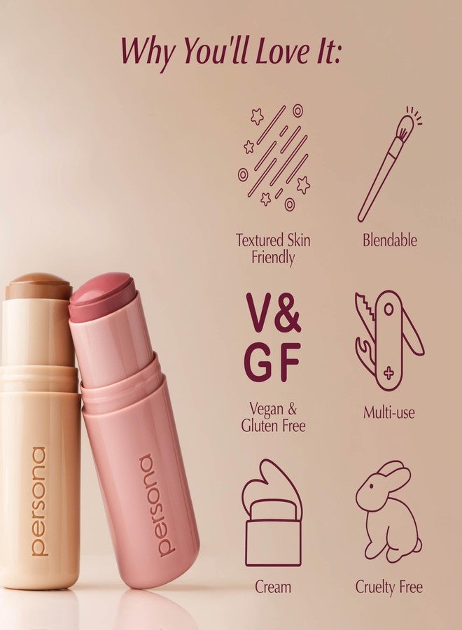 PERSONA Dreamstick Cream Bronzer | Lightweight, Blendable & Non-Comedogenic | With Kaolin, Nylon-12, White & Green Tea Extracts | Vegan, Cruelty-Free Glow Stick (0.31 oz) | Made in USA, Mojave - Image 4